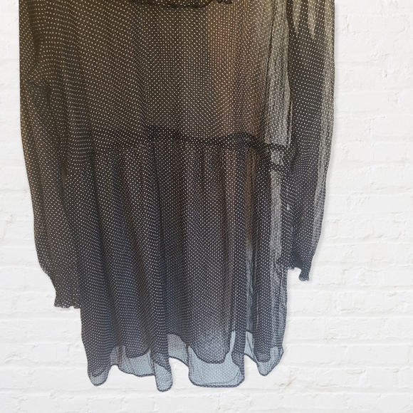 WHO What Wear Black Polka Dot Transparent Dress- Great for Halloween - Picture 3 of 8